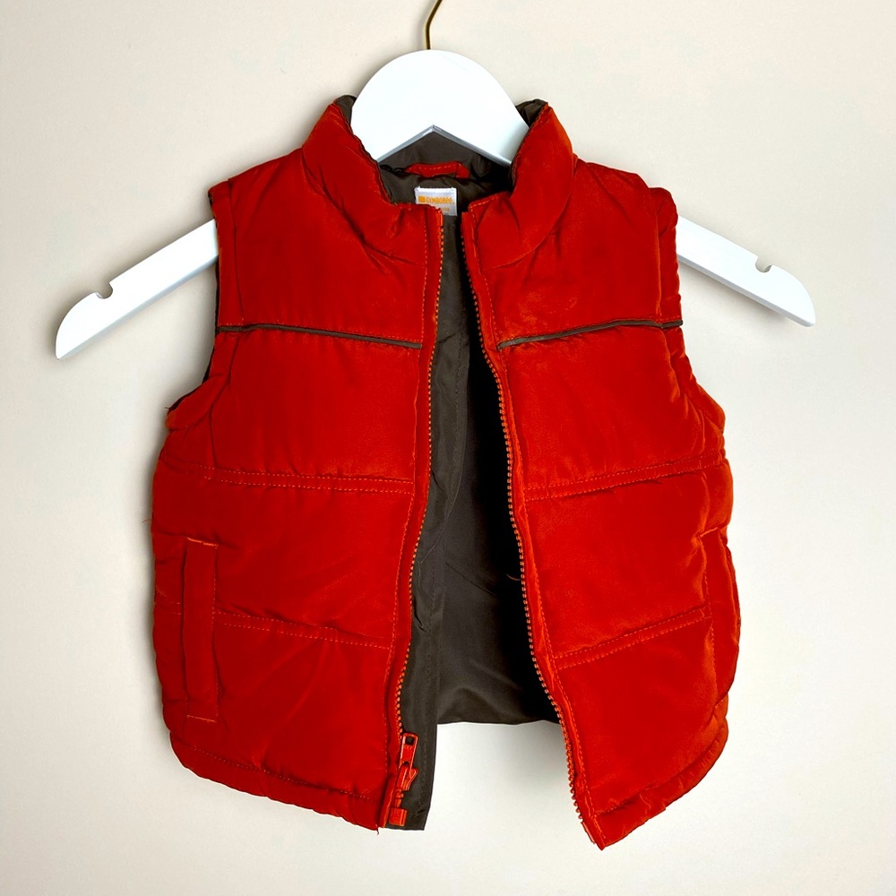 Gymboree Orange Brown Puff Vest
